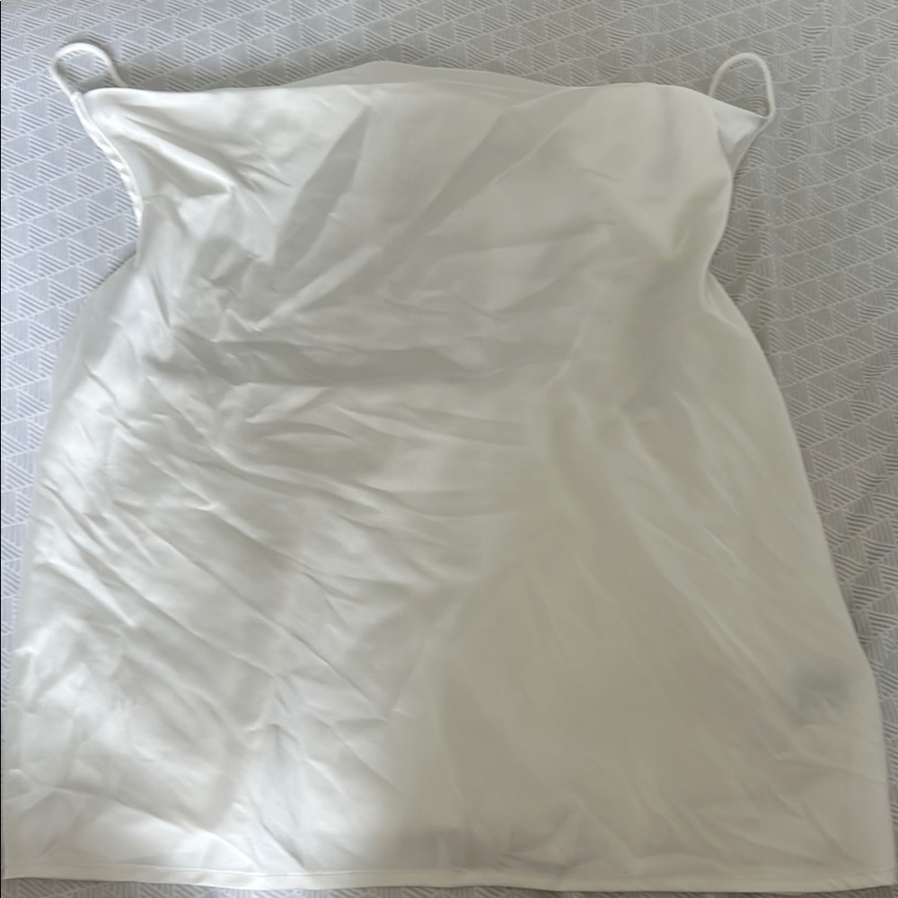 Elegant White Satin Slip Dress